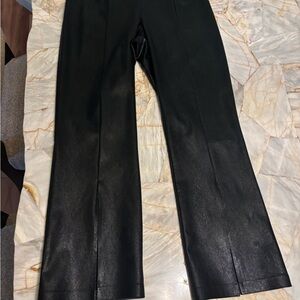 Commando Black Faux Leather Pants with Subtle Seam